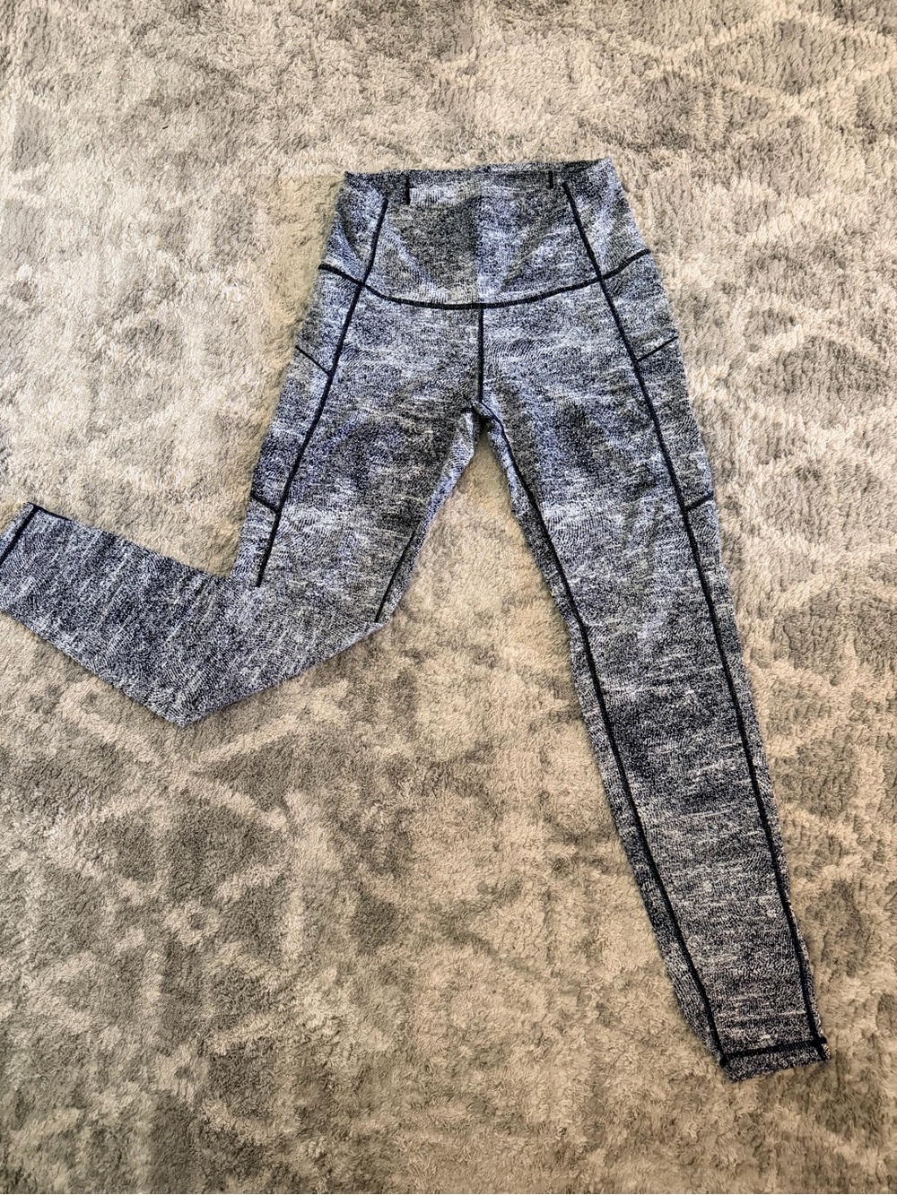 High-Waisted Gray Marled Leggings - Women's Activewear